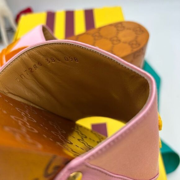 Women’s Gucci X Adidas, leather mules size 38.5 made in Italy - Picture 9 of 10